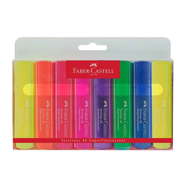 Marker Faber-Castell Fluo, 8 kosov