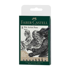 Flomastri Faber-Castell Pitt Artist 199, črni, 8 kosov