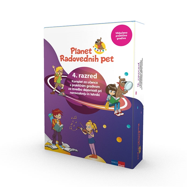 PLANET RADOVEDNIH PET 4, KOMPLET ŠTIRIH SAM DEL. ZVEZKOV + NIT