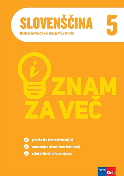 ZNAM ZA VEČ - SLOVENŠČINA 5, Vadnica z dostopom do interaktivne vsebine 