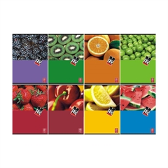 Zvezek A5 Pigna Fruits mali karo, 96 listov, trde platnice, sortirano, 1 kos