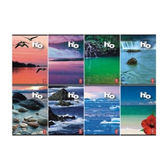 Zvezek A5 Pigna H2O, mali karo, 96 listov, trde platnice, sortirano, 1 kos