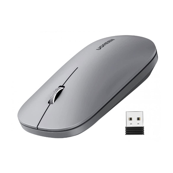 Miška Ugreen SIlent, brezžična, svetlo siva