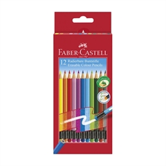 Barvice Faber-Castell Hex z radirko, 12 kosov