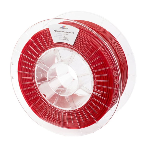 Polnilo za 3D tiskalnik, Premium PET-G, 1,75 mm, 1 kg, krvavo rdeča