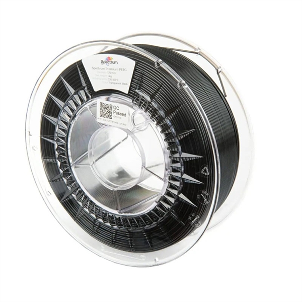 Polnilo za 3D tiskalnik, Premium PET-G, 1,75 mm, 1 kg, transparentno črna
