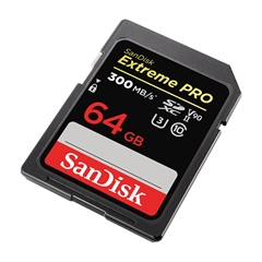 Spominska kartica SanDisk Extreme Pro SDXC UHS-II U3, 300 MB/s, 64 GB
