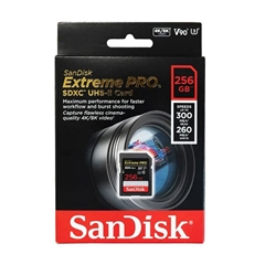 Spominska kartica SanDisk Extreme Pro SDXC UHS-II U3, 300 MB/s, 256 GB