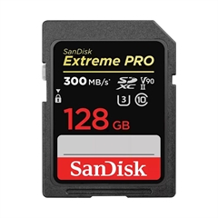Spominska kartica SanDisk Extreme Pro SDXC UHS-II U3, 300 MB/s, 128 GB