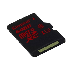 Spominska kartica Kingston Micro SDHC/SDXC UHS-I C10 U3, 90 MB/s, 64 GB + SD adapter