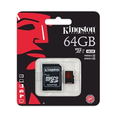 Spominska kartica Kingston Micro SDXC UHS-I U3, 90 MB/s, 64 GB + SD adapter
