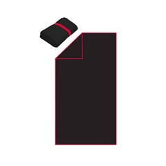Brisača Active SOLID 100 x 180 cm, črno rdeča