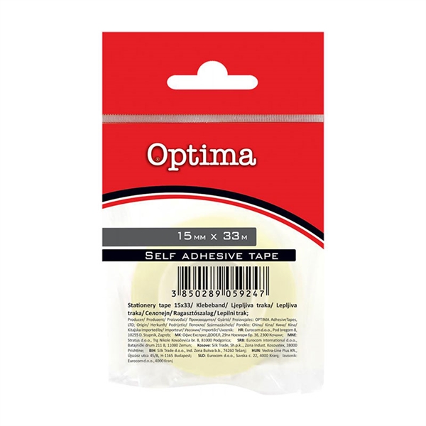 Lepilni trak Optima 15 mm x 33 m, prozoren