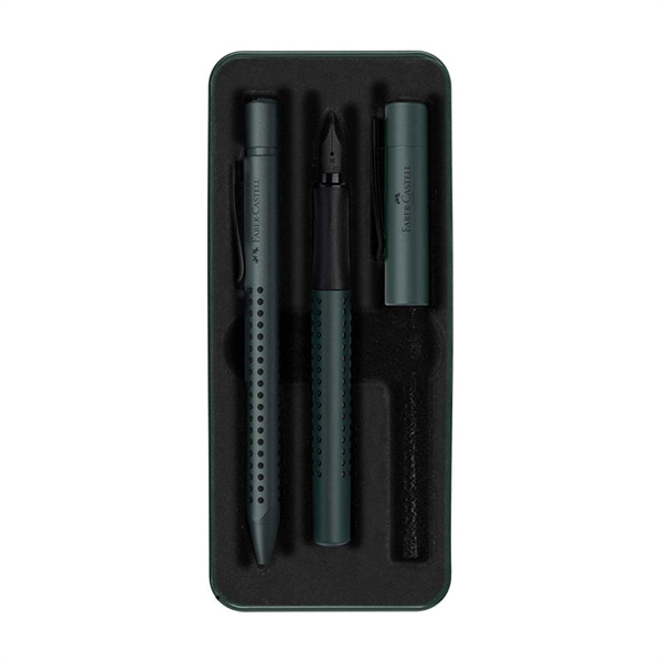 Pisalni set Faber-Castell Grip Limidet Edition BP + FP, 2 kosa, zelen