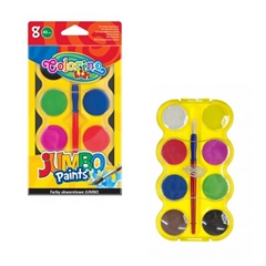 Vodene barvice Colorino Jumbo, 40 mm, 8 barv