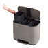 Koš za smeti Brabantia Bo Pedal Bin, 3 x 11 L, siv