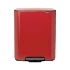 Koš za smeti Brabantia Bo Pedal Bin, 2 x 30 L, rdeč