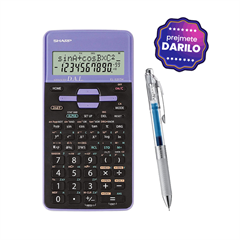 Tehnični kalkulator Sharp EL531THBVL, vijoličen + darilo