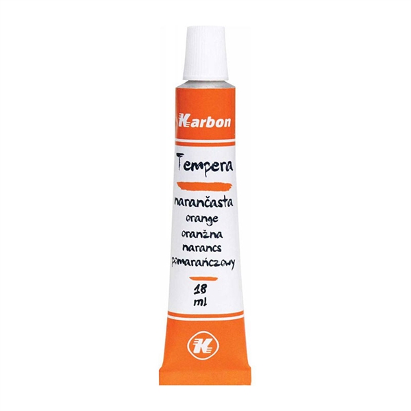 Tempera barva Karbon, v tubi, oranžna, 18 ml