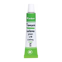 Tempera barva Karbon, v tubi, zelena, 18 ml