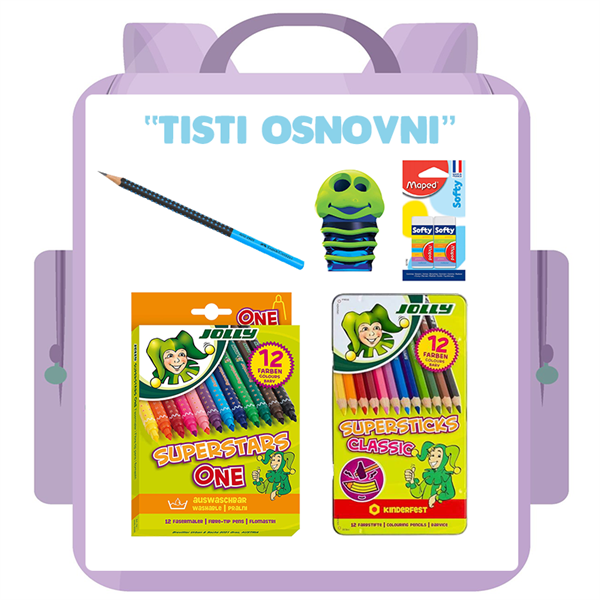 "Tisti osnovni" komplet pisalnega pribora, moder