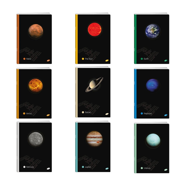 Zvezek A4 Elisa Planeti, črtni, 96 listov, sortirano