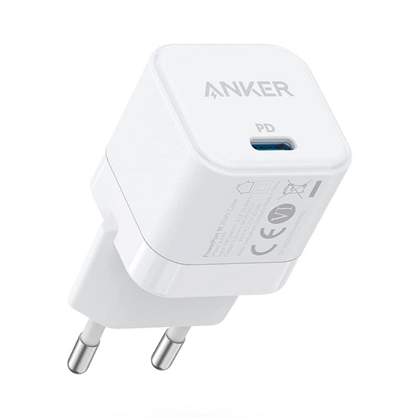 Stenski polnilec Anker Powerport III USB-C, 20 W, bel