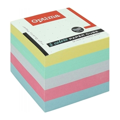 Papirna kocka Optima, 9 x 9, 850 listna, barvna pastel
