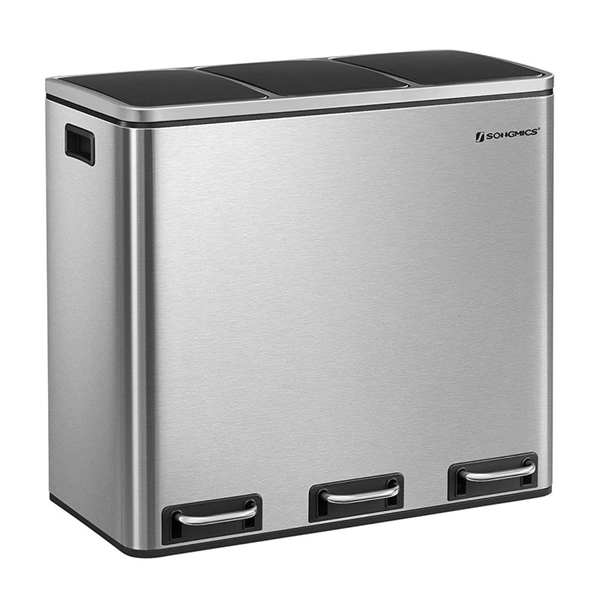 Koš za smeti Songmics, 3 x 18 L, siv