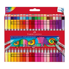 Flomastri Faber-Castell Pastel, obojestranski, intenzivni, 40 kosov