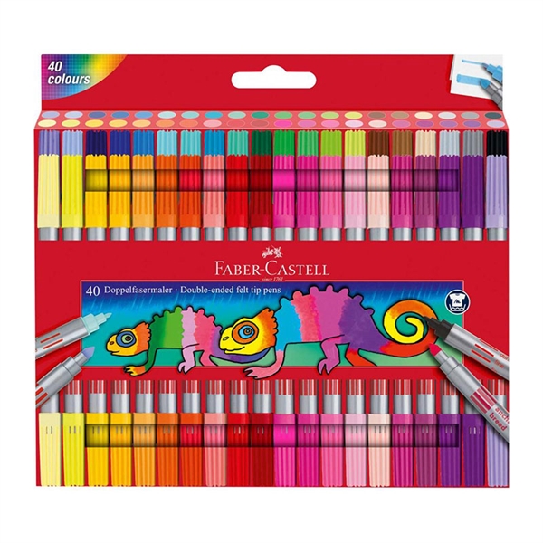Flomastri Faber-Castell Pastel, obojestranski, intenzivni, 40 kosov