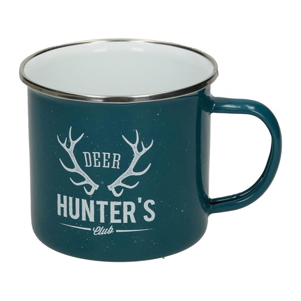 Skodelica Deer Hunter’s, emajlirana, zeleno modra