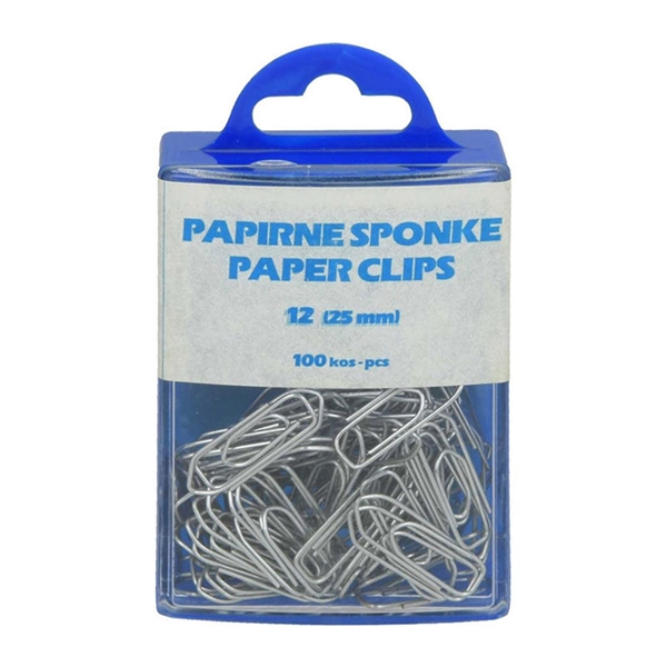 Sponke za papir Niko, kovinske, 25 mm, 100 kosov