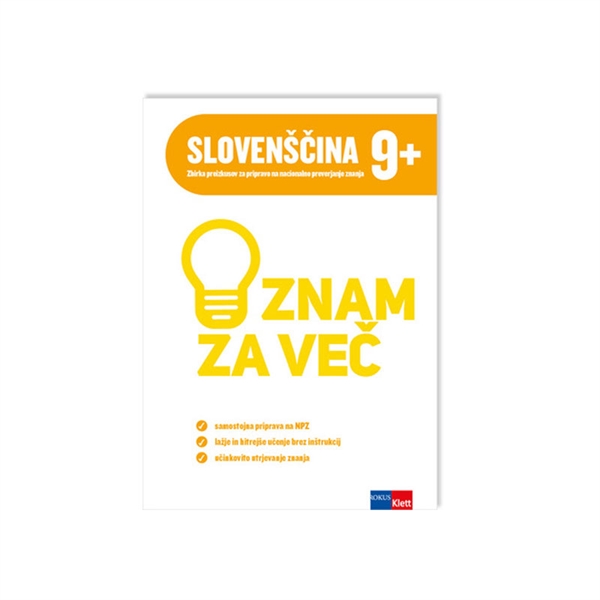 ZNAM ZA VEČ, Slovenščina 9+, NPZ, Vadnica