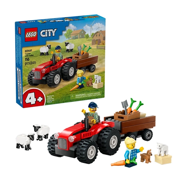 LEGO City: Rdeči kmetijski traktor s prikolico