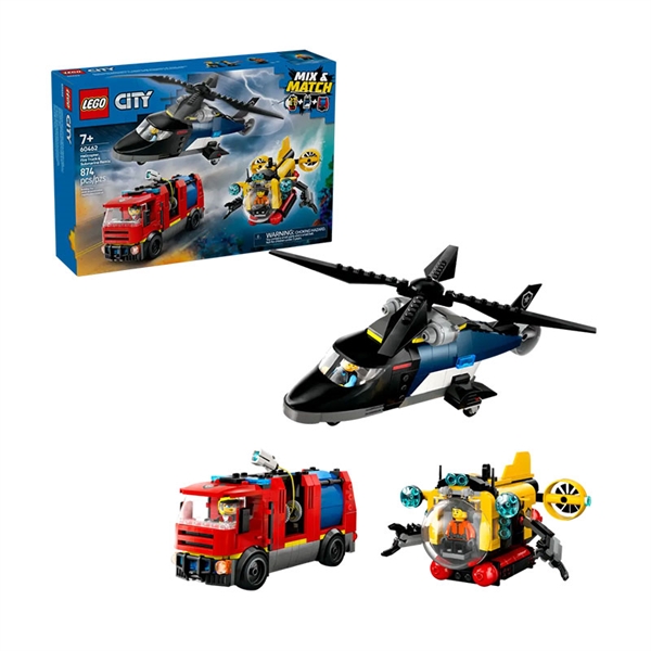 LEGO City: Remiks helikopter, gasilsko vozilo in podmornica