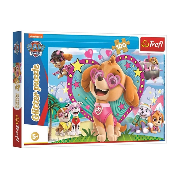 Sestavljanka Trefl glitter Paw Patrol, 100 kosov