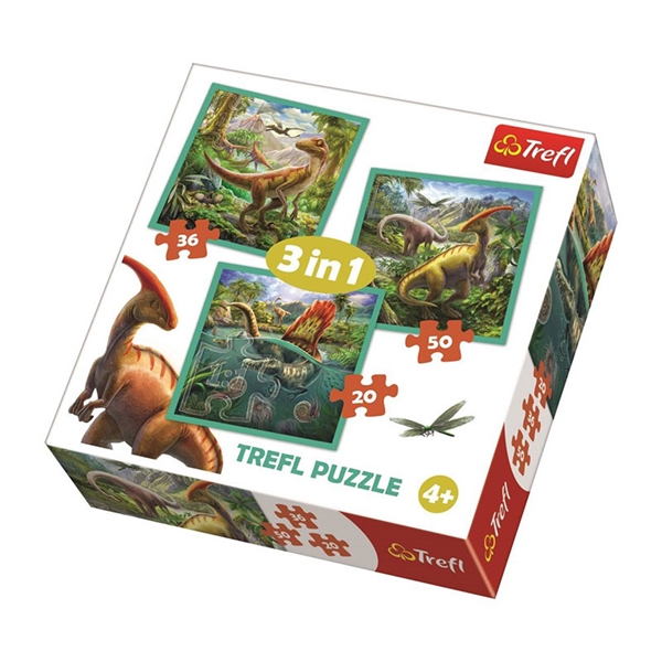 Sestavljanka Trefl 3v1 Dinozavri