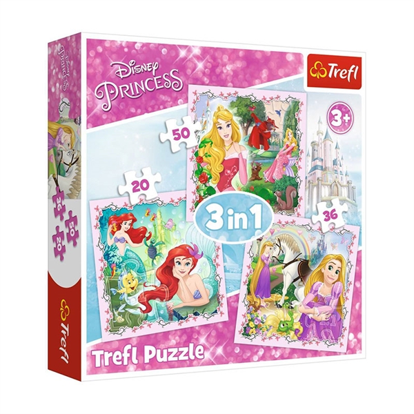 Sestavljanka Trefl 3v1 Disney princese