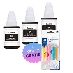 Komplet črnil za Canon GI-490 (0663C001AA) (G1400/2400/3400) (črna), original, 3 kosi + DARILO GRATIS