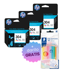 Komplet kartuš HP N9K05AE nr.304 (barvna), original, 3 kosi + DARILO GRATIS