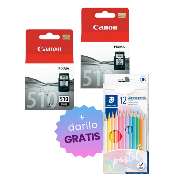 Komplet kartuš Canon PG-510 (črna), original, 2 kosa + DARILO GRATIS