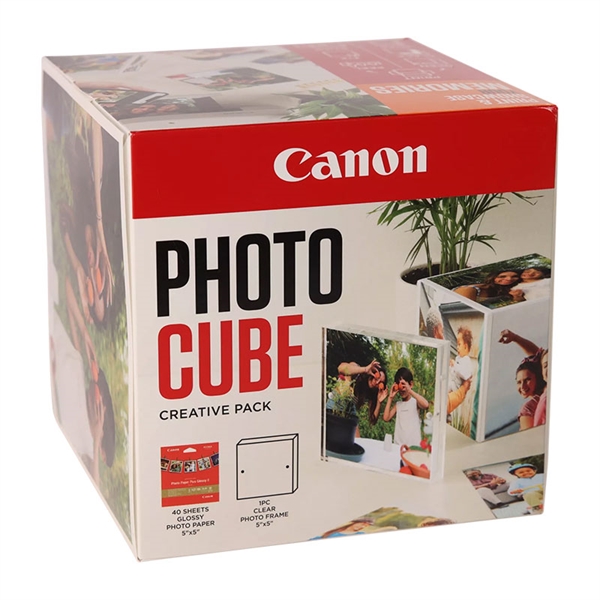 Foto kocka Canon Creative Pack s foto papirjem in okvirjem, oranžna