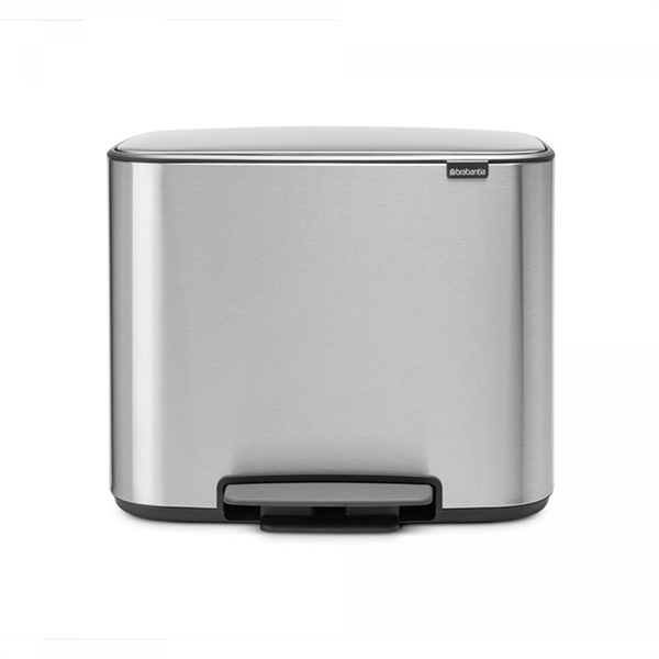 Koš za smeti Brabantia Bo Pedal Bin, 3x 11 L, srebrn