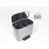 Koš za smeti Brabantia Bo Pedal Bin, 3x 11 L, srebrn