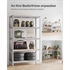 Regal Songmics GLR060E01, 5 delni, (200 x 120 x 60 cm), srebrn