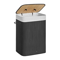 Koš za perilo Songmics, 72 L, črn bambus