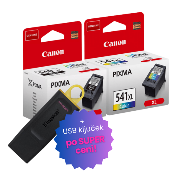 Komplet kartuš Canon PG-540L + CL-541XL, original + USB ključek po SUPER ceni