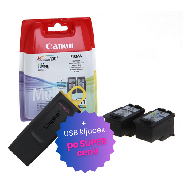 Komplet kartuš Canon PG-510 + CL-511, original + USB ključek po SUPER ceni