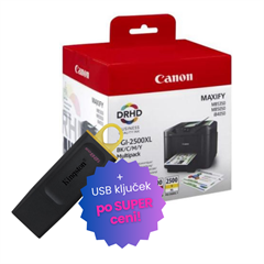 Komplet kartuš Canon PGI-2500XL (BK/C/M/Y), original + USB ključek po SUPER ceni